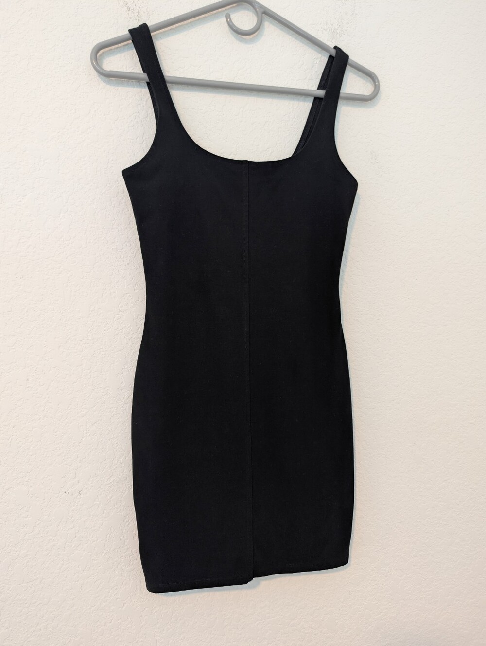 Alo Black Square Neck Fitted Bodycon Alosoft Head Start Mini Tank Dress SM - Picture 6 of 11